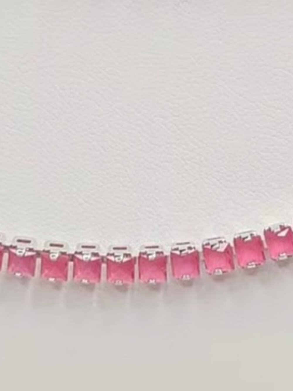 Pink Gem Rhodium Bracelet